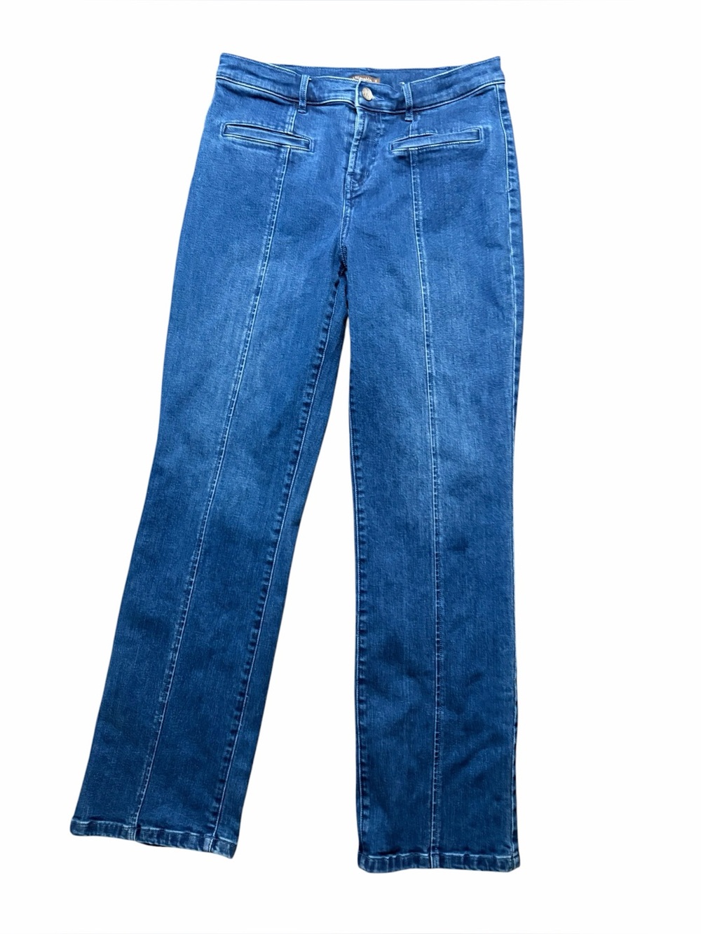 J. McLaughlin Front Seam Medium Wash Straight Leg Jeans Size 8